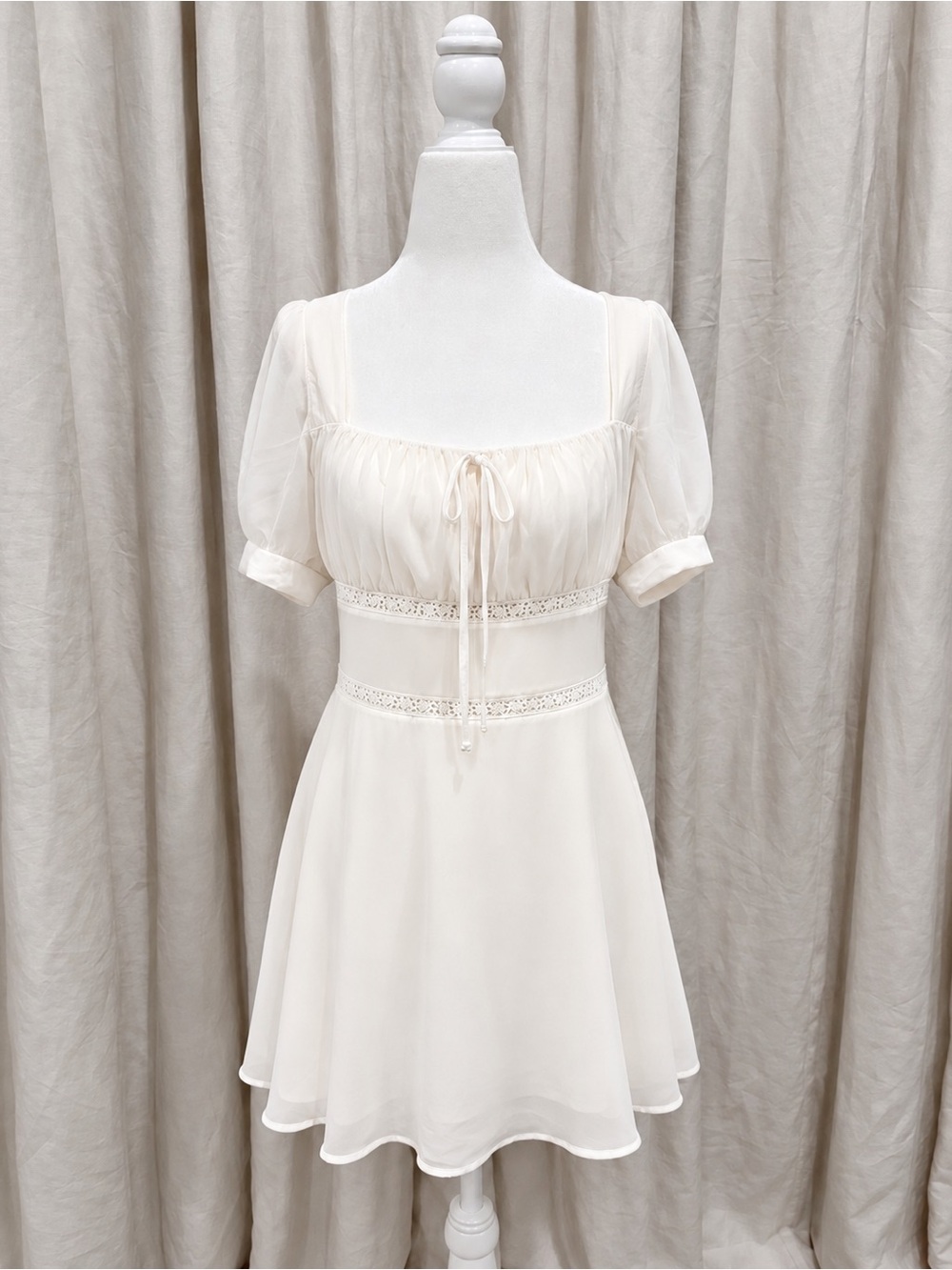 Privacy Please Cream Asymmetrical Short Dress Revolve M